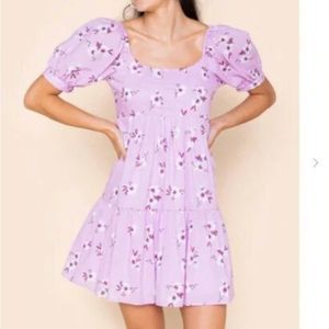 Francesca's Mi Ami Purple Lavender Short Sleeved Dress Size XL NWT NEW